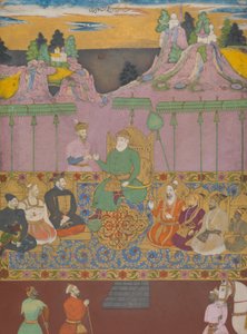 ビジャプールの家、1680年頃（紙にインク、不透明の水彩画、金、銀）